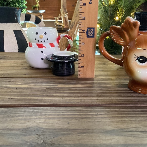 Pottery Barn and Williams Sonoma Figural Christmas Holiday Mugs - Set of 3 🦌⛄️ - Picture 15 of 16